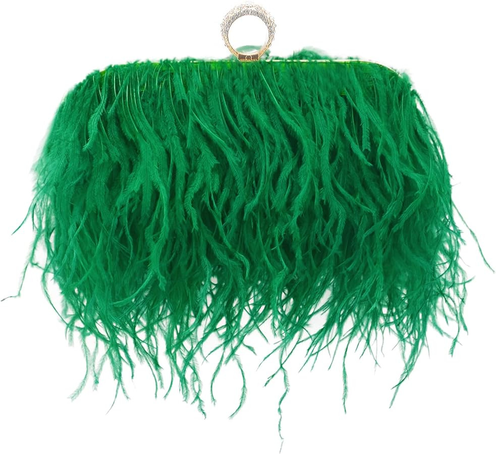 Miuco Women Feather Clutch Purse Shoulder Crossbody Bag Evening Handbags | Amazon (US)