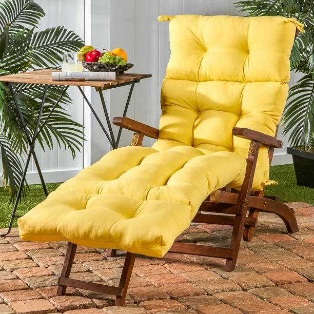 Solid Sunbeam Yellow 72 x 22 in. Outdoor Chaise Lounge Cushion | Walmart (US)