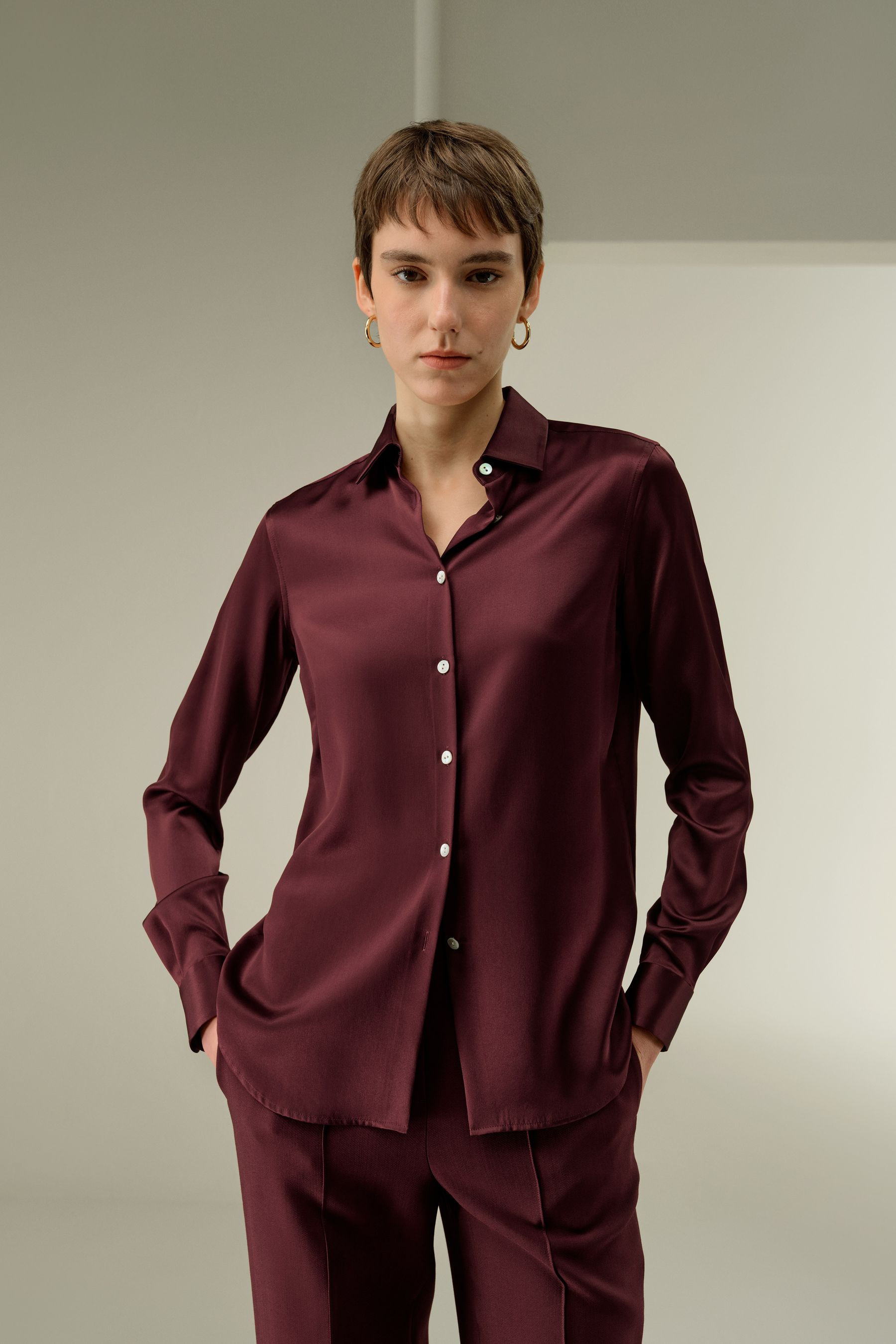 Timeless Silk Charmeuse Shirt | LilySilk