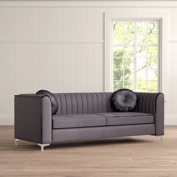 Herbert Velvet Tuxedo Arm Sofa wayfair living room decor finds wayfair deals home essentials | Wayfair North America