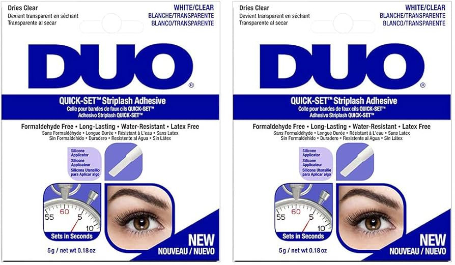 DUO Quick-Set Clear False Strip Lash Adhesive, Dries Invisible 0.18 oz x 2 Packs | Amazon (US)