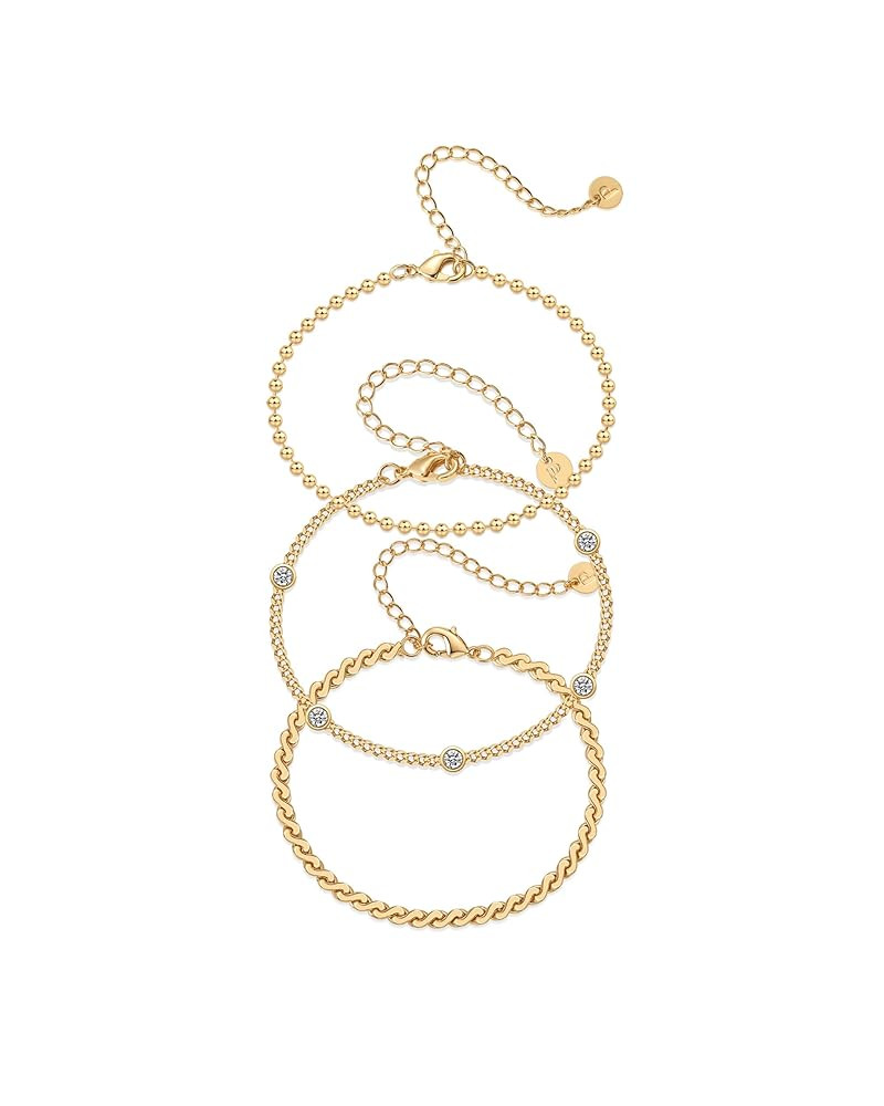 PAVOI 18K Gold Plated Chain Bracelet Pack for Women | Jewelry Set of 5 Stackable Bracelets Paperc... | Amazon (US)