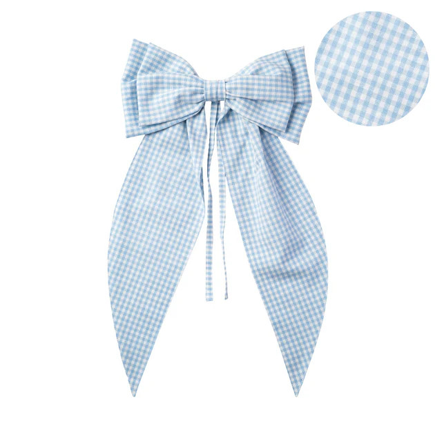 Gingham Check Oversized Bow | Cailini Coastal