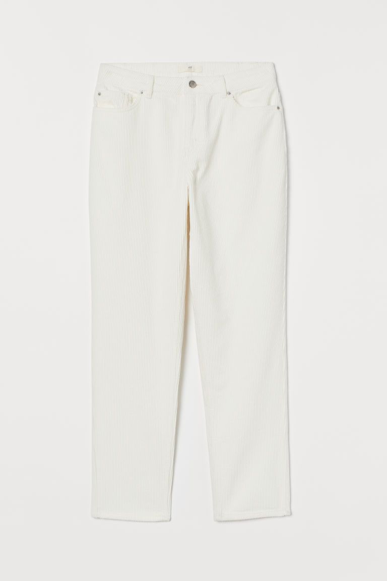 H & M - Corduroy trousers - White | H&M (UK, MY, IN, SG, PH, TW, HK)