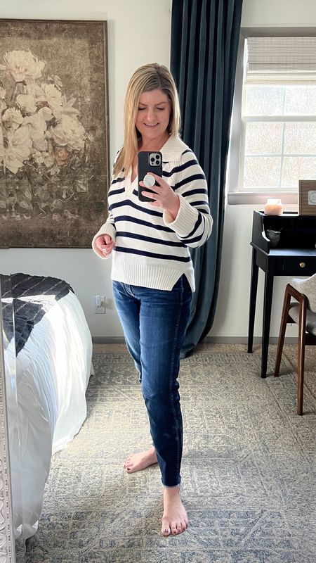 Go-to work-from-home outfit… my favorite sweater is on clearance in 3 other colors! 

Also… best jeans ever. 

And no shoes because… why? 😆 

#LTKstyletip #LTKmidsize #LTKsalealert