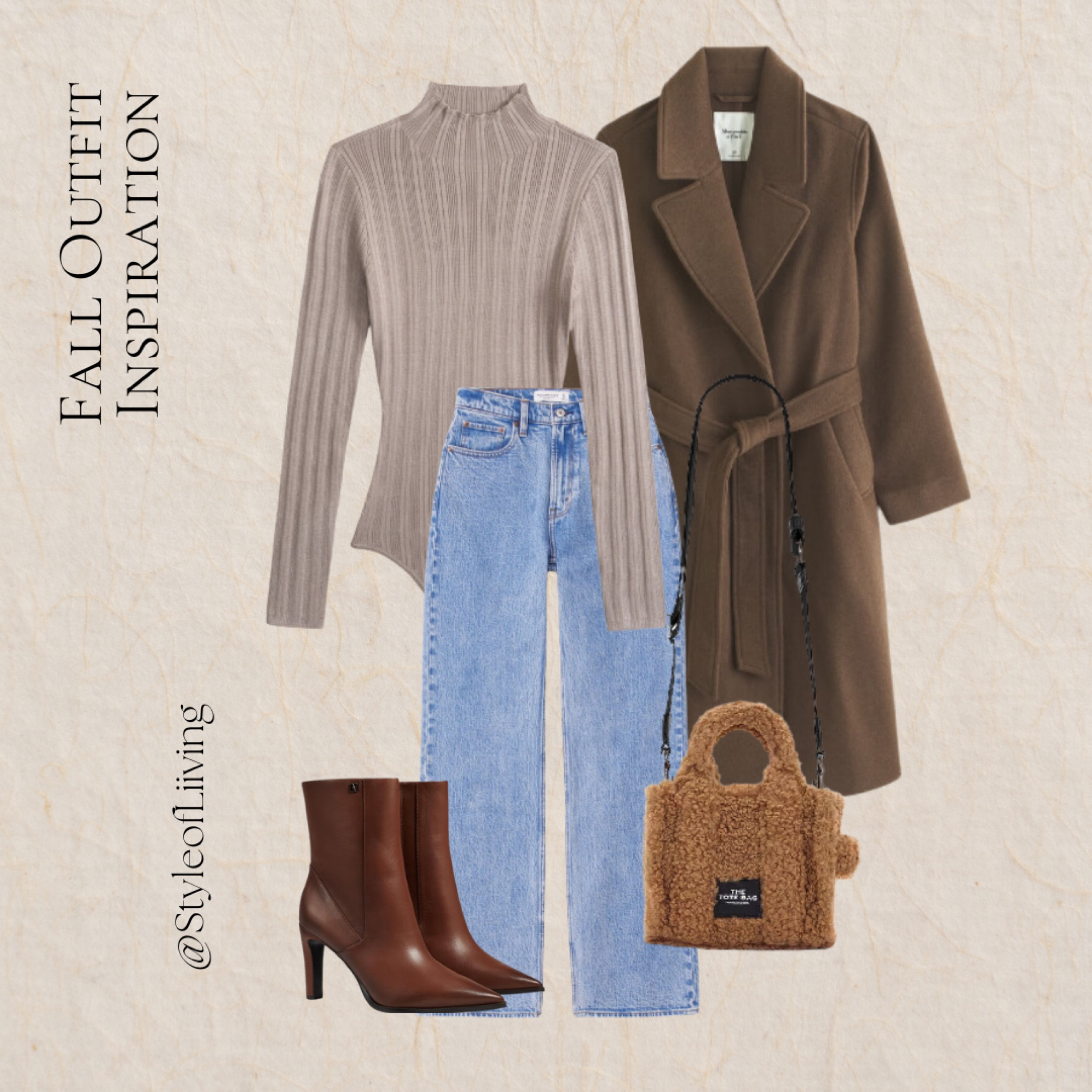 Fall outfit inspiration. Abercrombie and Fitch, Amazon fashion. Denim jeans, ribbed turtleneck bodysuit, trench coat, pointed heels, teddy tote bag.

#LTKStyleTip #LTKShoeCrush #LTKSeasonal