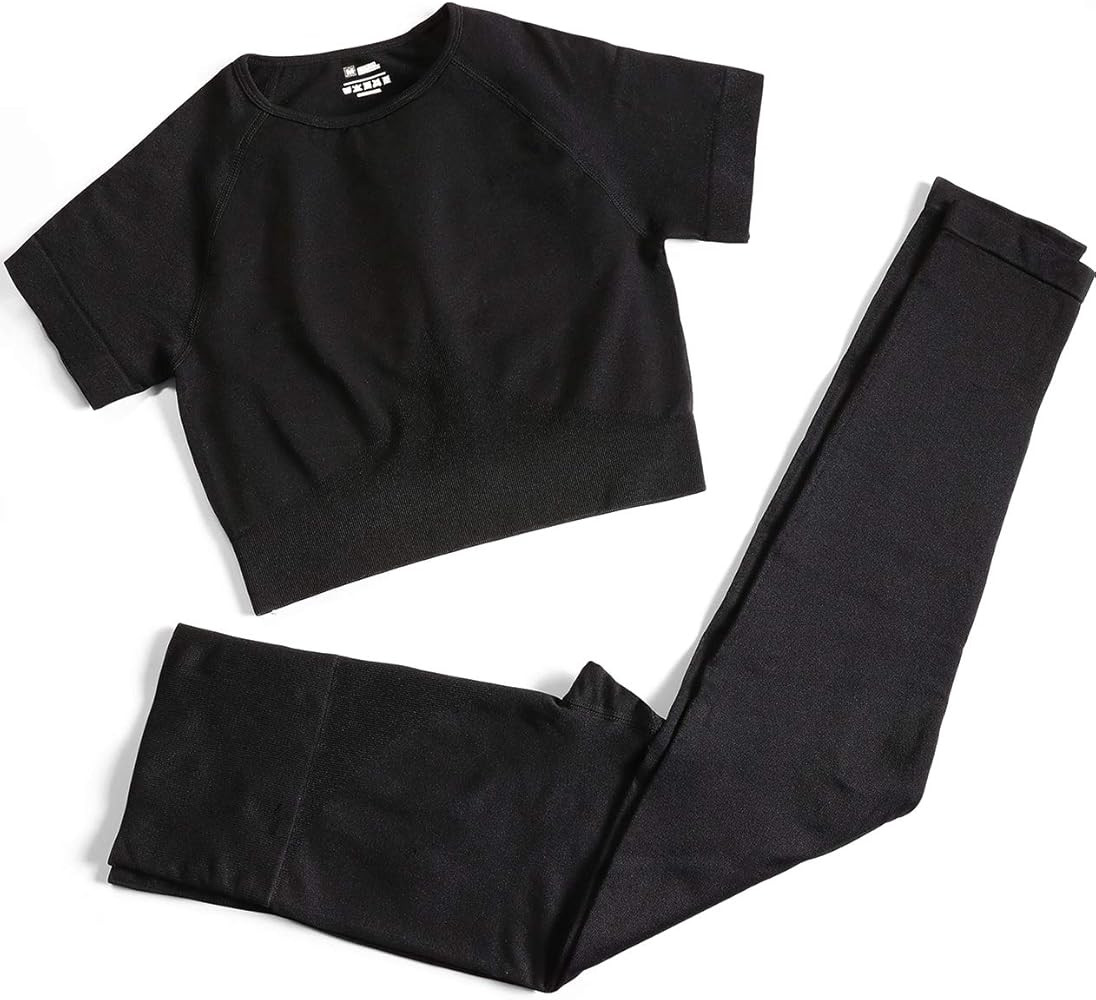 Workout Sets for Women 2 Piece Cute Outfits Seamless High Waist Leggings & Yoga Crop Tops for Ath... | Amazon (US)