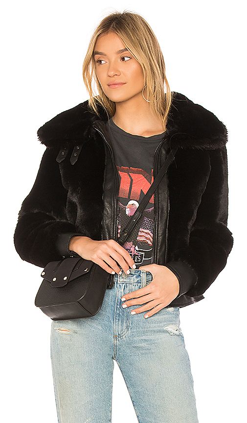 BLANKNYC Black Noise Faux Fur Jacket in Black. - size S (also in L,M,XS) | Revolve Clothing (Global)