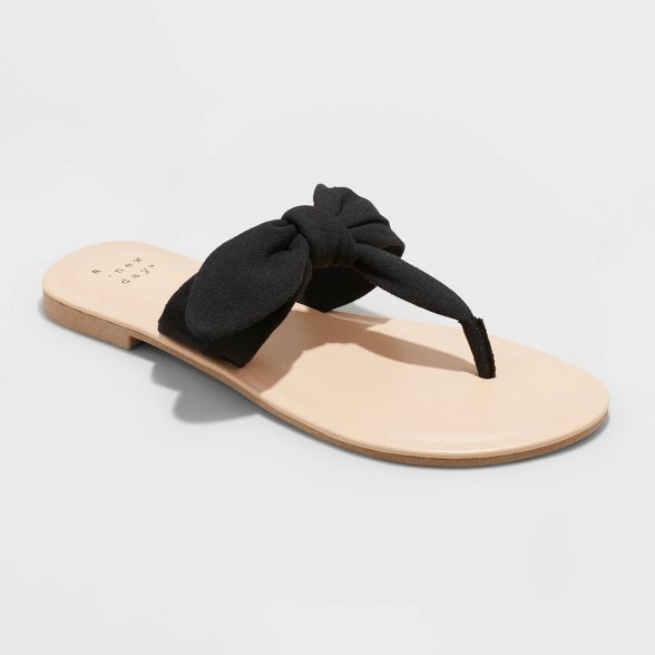 Women's Hannah Knotted Bow Flip Flop Sandals - A New Day™ | Target
