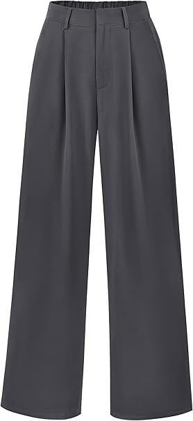 PRETTYGARDEN Women's Wide Leg Suit Pants Loose Fit High Elastic Waisted Business Casual Long Trou... | Amazon (US)