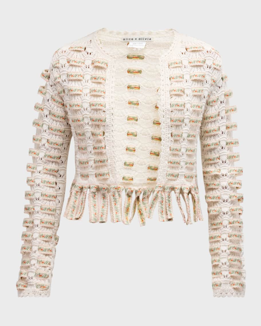 Alice + Olivia Tawna Ribbon Cardigan | Neiman Marcus
