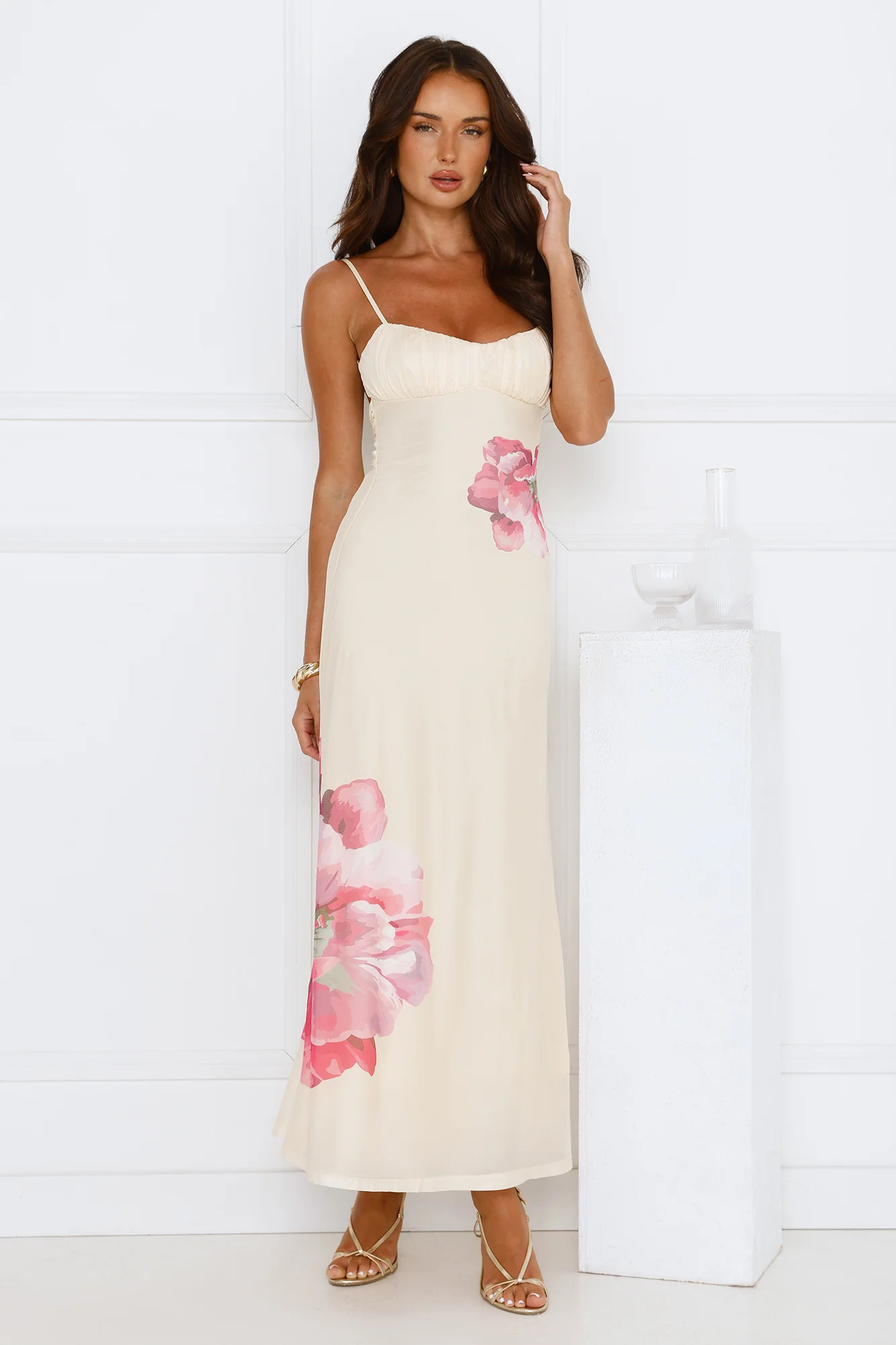 Paradise Glow Mesh Midi Dress Yellow | Hello Molly (US)