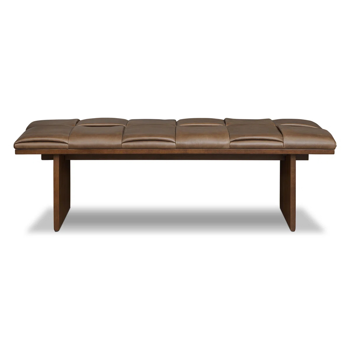 Lapua 55" Full-Grain Genuine Italian Leather Bench In Cocoa Brown | Wayfair North America