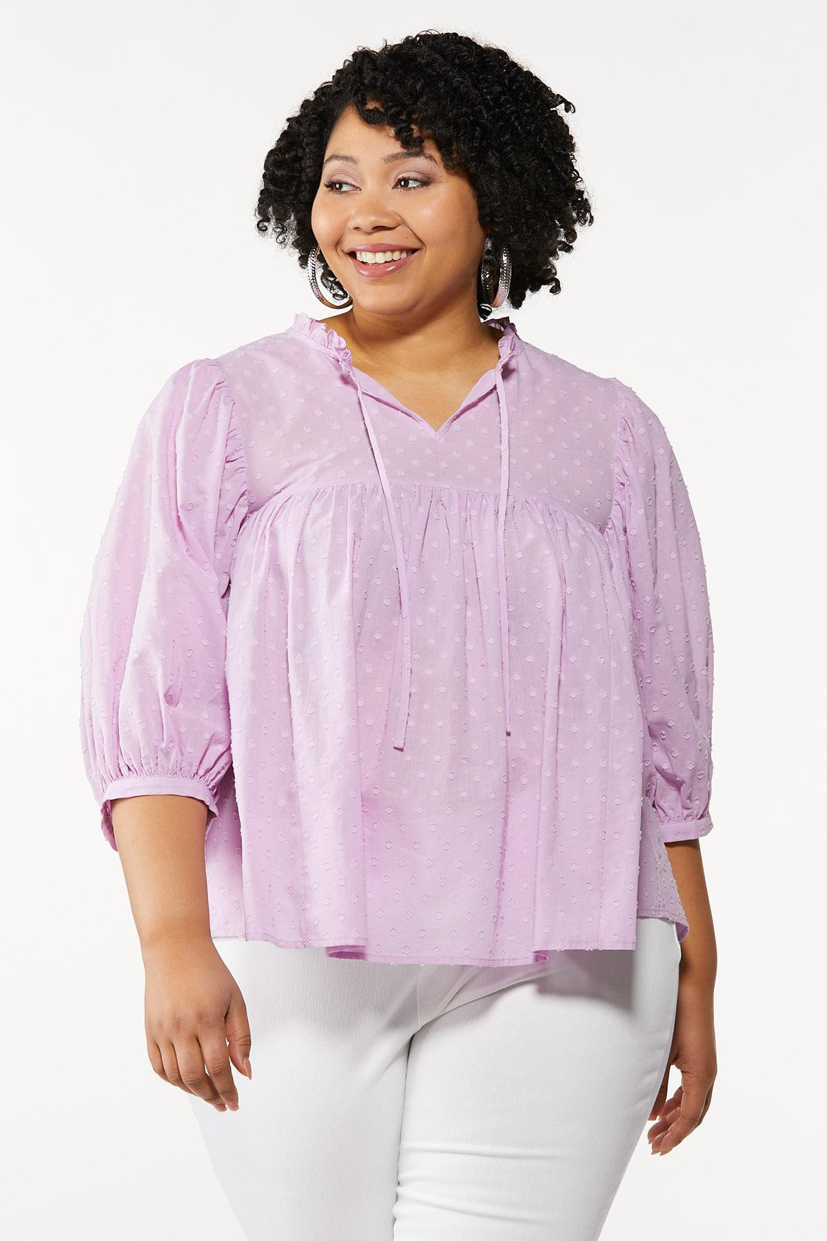 Plus Size Orchid Babydoll Top | Cato Fashions
