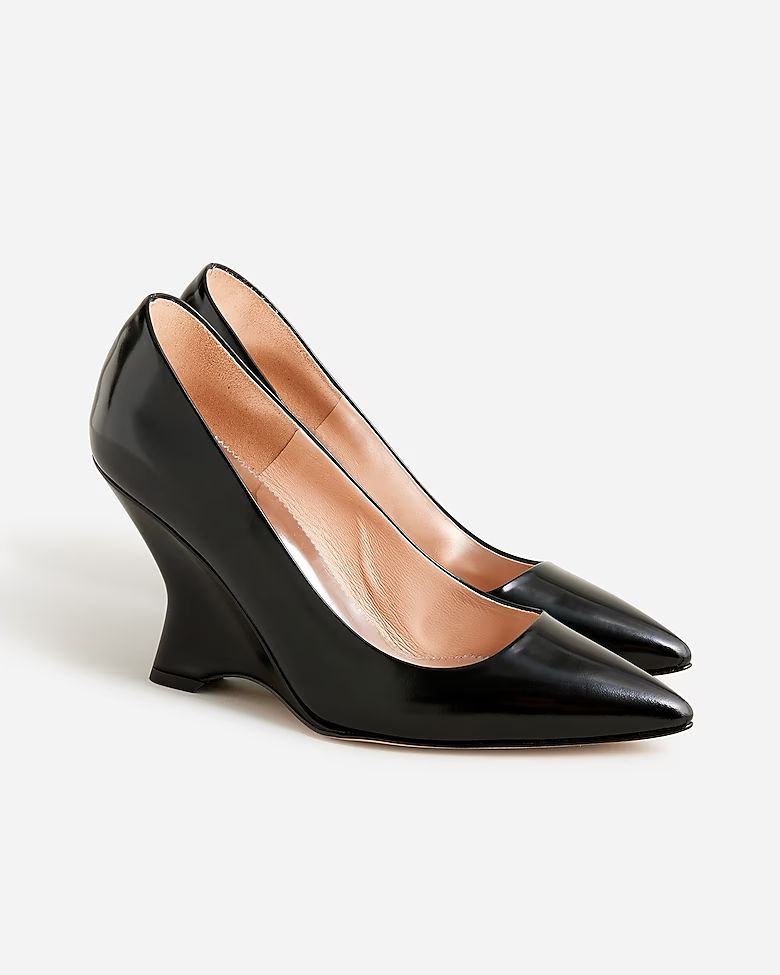 Collection wedge pumps in Italian spazzolato leather | J.Crew US