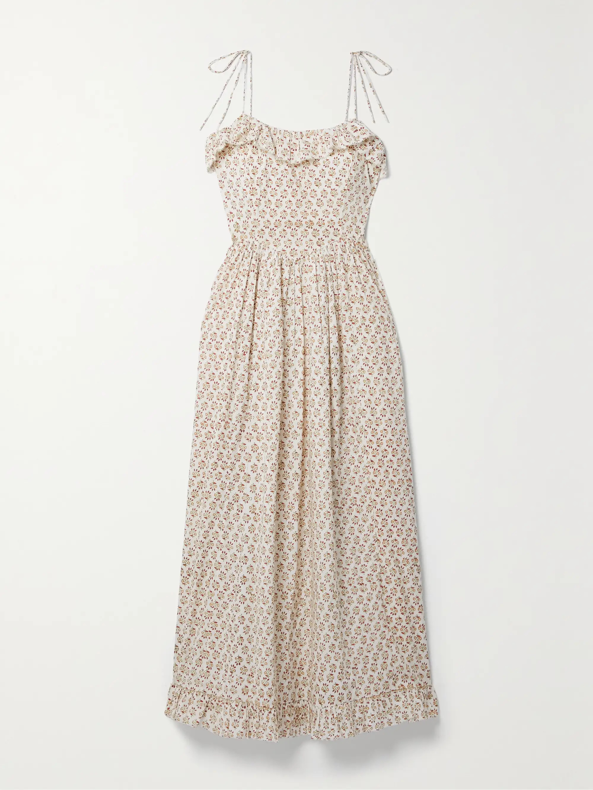 + NET SUSTAIN Wendelin floral-print organic cotton-poplin midi dress | NET-A-PORTER (UK & EU)