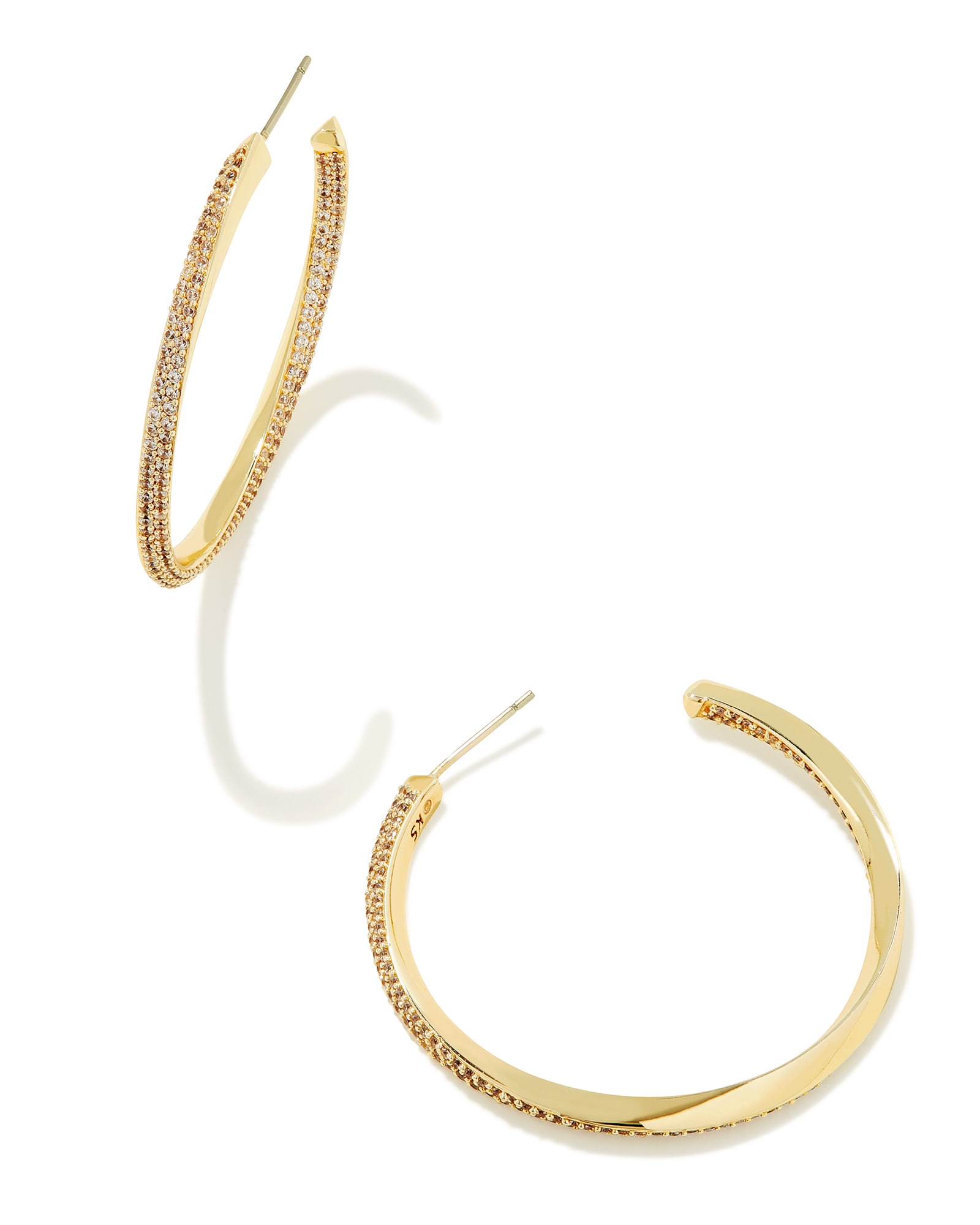 Ella Gold Hoop Earrings in White Crystal | Kendra Scott | Kendra Scott