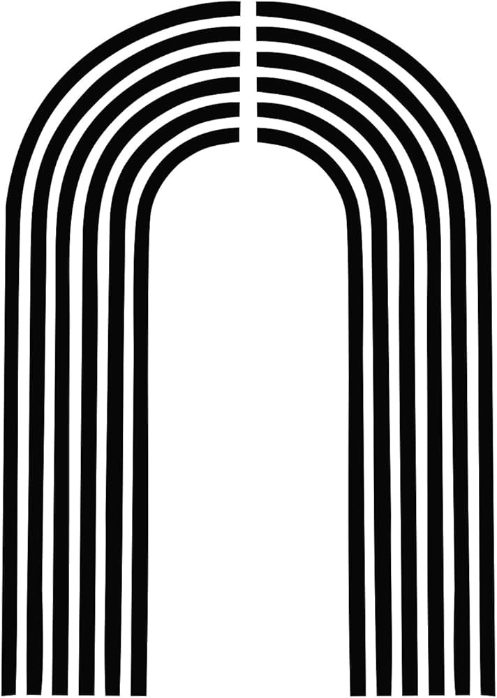 Half Arch Wall Decal Rainbow Wall Sticker Abstract Wall Decal Black Wall Decal Modern Wall Decals... | Amazon (US)
