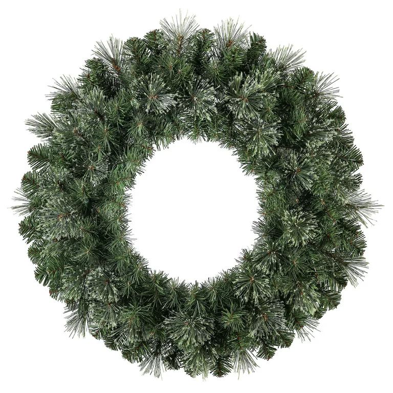 Holiday Time 24" Pre-Lit Liberty Cashmere Artificial Christmas Wreath, Clear Incandescent Lights | Walmart (US)