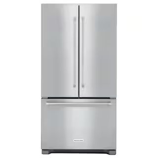 KitchenAid 21.9 cu. ft. French Door Refrigerator in Stainless Steel, Counter Depth KRFC302ESS - T... | The Home Depot