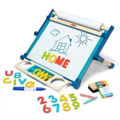 Melissa & Doug Double-Sided Magnetic Tabletop Art Easel - Dry-Erase Board and Chalkboard | Target
