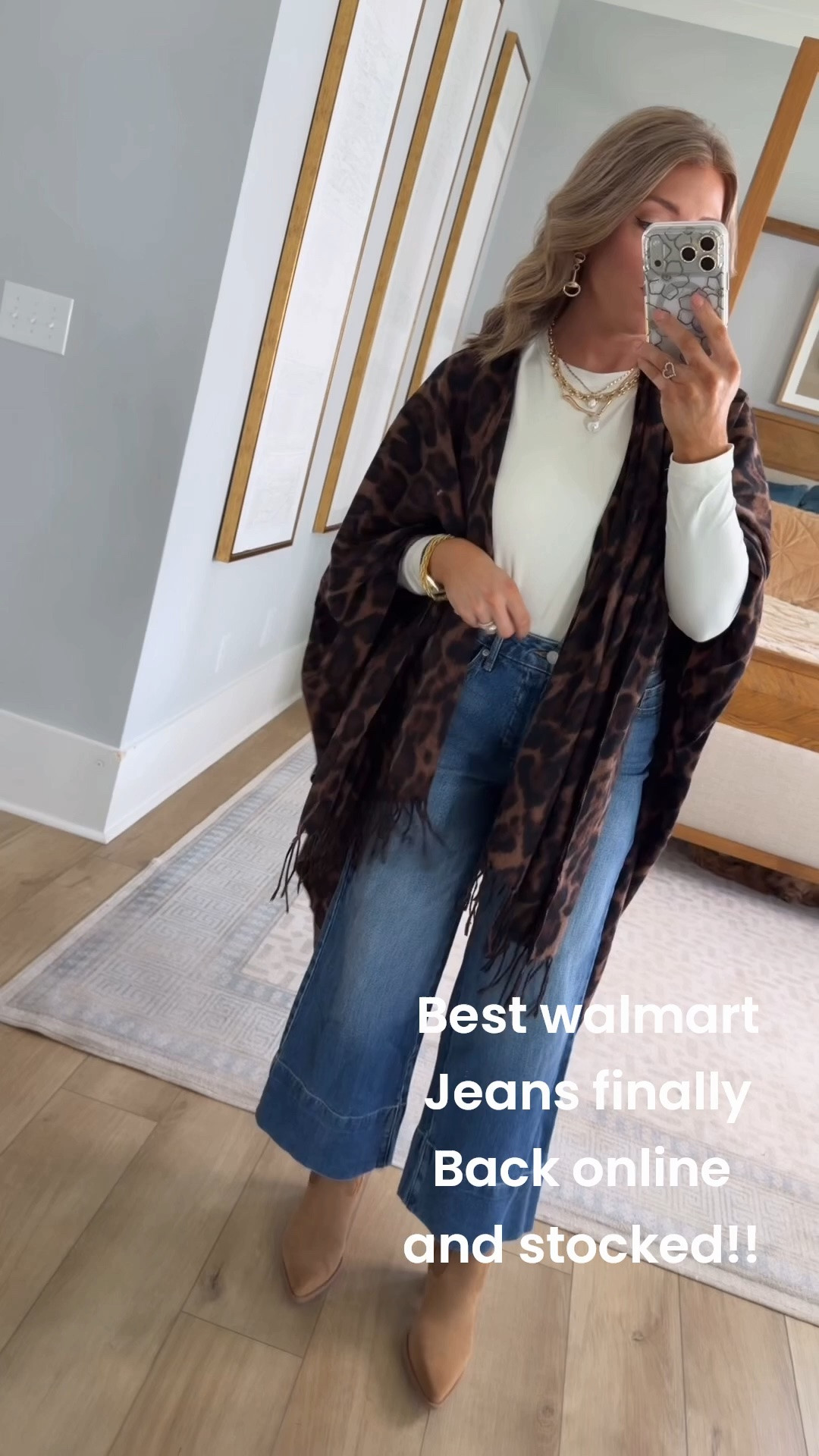 These Free Assembly jeans are FINALLY back online at Walmart 🙌🏼👖 and they are seriously some of the BEST Walmart jeans they’ve ever released! The fit is SO good, and the 27-inch inseam is perfect if you’re petite or love an ankle-length wide leg jean. 🤎

I’m wearing my true size 2, and I love how they look styled with a simple fitted tee, leopard wrap + neutral booties. Such an easy Walmart outfit that looks way more expensive than it is!

If you’ve been waiting on these Free Assembly jeans to come back in stock, now is the time to grab them! ✨

#WalmartFashion #WalmartFinds #WalmartStyle #WalmartOutfit #WalmartFashionFinds #FreeAssembly #WalmartJeans #PetiteFashion #PetiteStyle #PetiteJeans #WideLegJeans #AffordableFashion #AffordableStyle #EverydayStyle #OutfitInspo #FallOutfitIdeas #WalmartNewArrivals

#LTKootd #LTKPetite