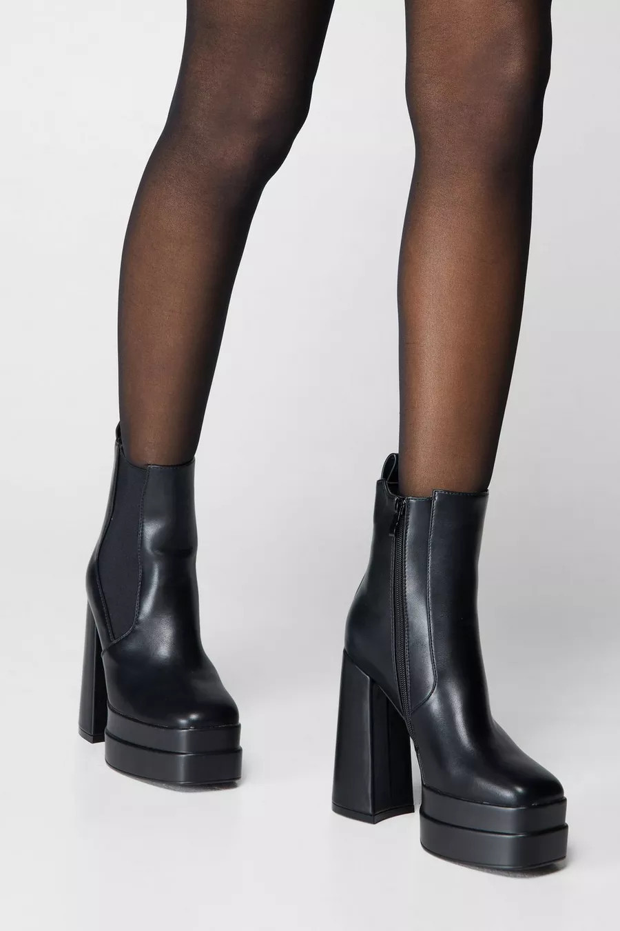 Faux Leather Platform Chelsea Ankle Boots | Nasty Gal US