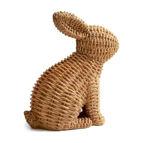 Chanana Woven Easter Bunny Figurines - Brown Rabbit Sculptures with Handcrafted Wicker-Style Desi... | Walmart (US)