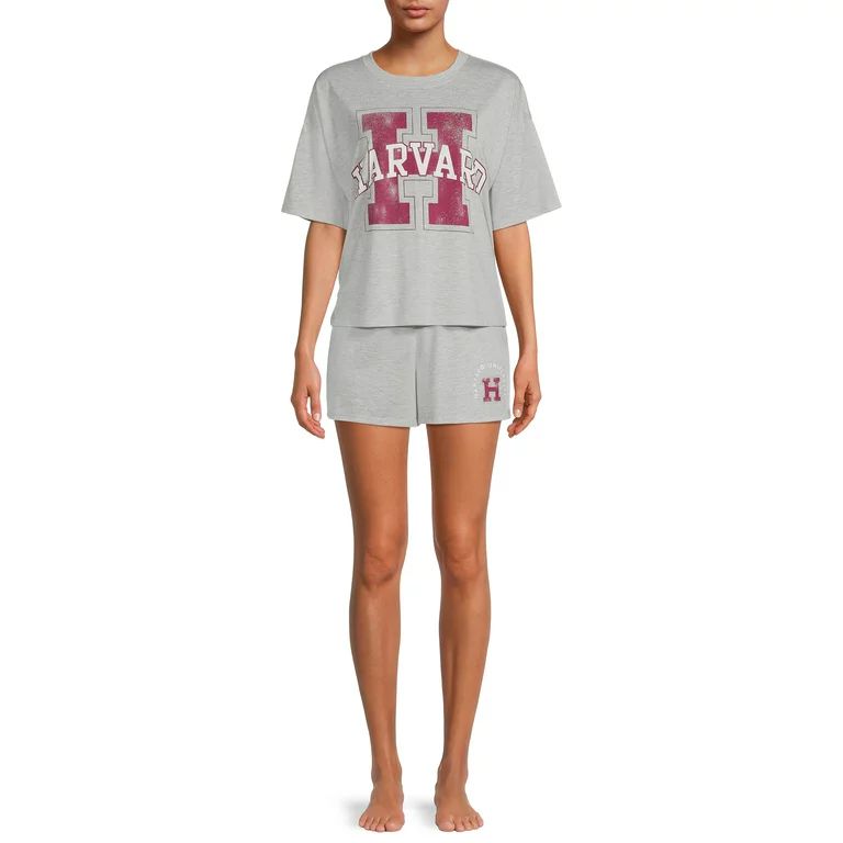 Grayson Social Women's and Women's Plus Size Harvard Sleep T-Shirt and Shorts Set, 2-Piece | Walmart (US)