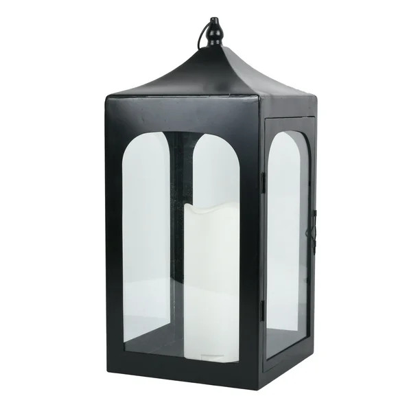 Better Homes & Gardens Decorative Black Metal Battery Operated Outdoor Lantern with Removable LED... | Walmart (US)