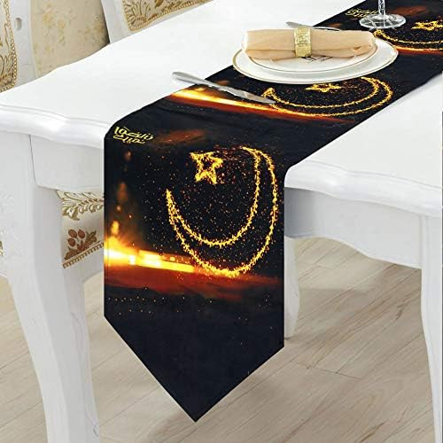 OurWarm Eid Mubarak Table Runner Ramadan Eid Mubarak Decorations for Home Happy Ramadan Mubarak 2021 | Amazon (US)