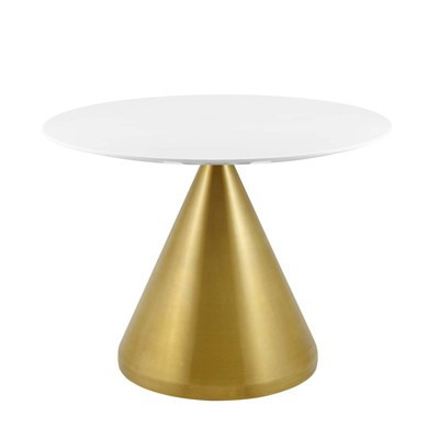40" Tupelo Round Wood Dining Table Gold White - Modway | Target