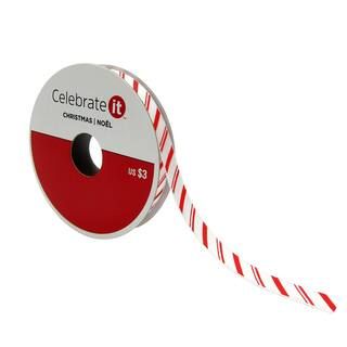 3/8" Satin Striped Ribbon by Celebrate It® Christmas | Michaels Stores