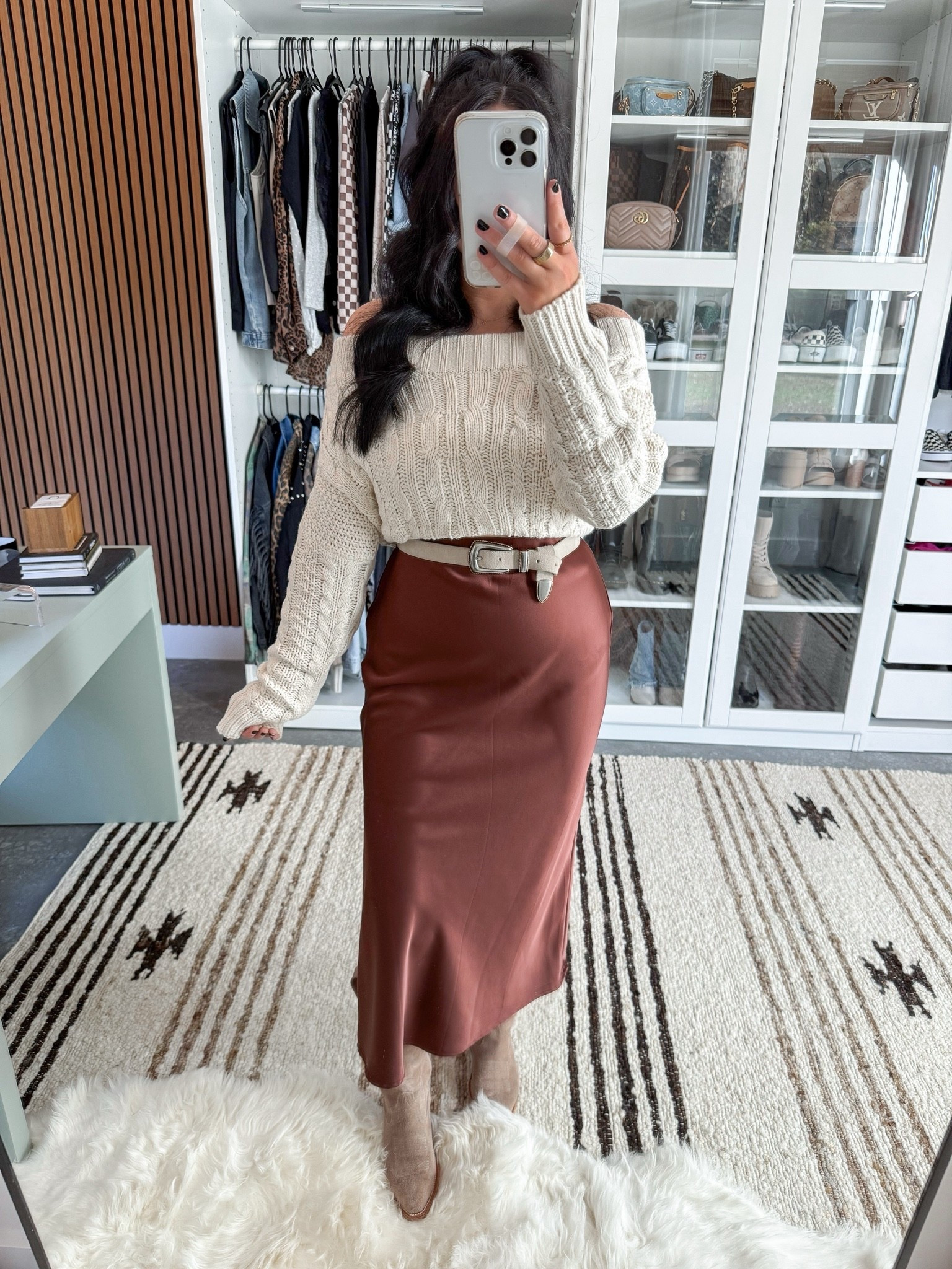 Western Chic Fall Date Night Outfit 🤎

Sweater - small 
Skirt - small
Belt - small
Bandeau - medium

*linking another belt option as well since my exact one goes in and out of stock!