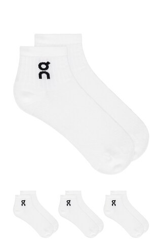 On Logo Sock Mid 3 Pack in White from Revolve.com | Revolve Clothing (Global)