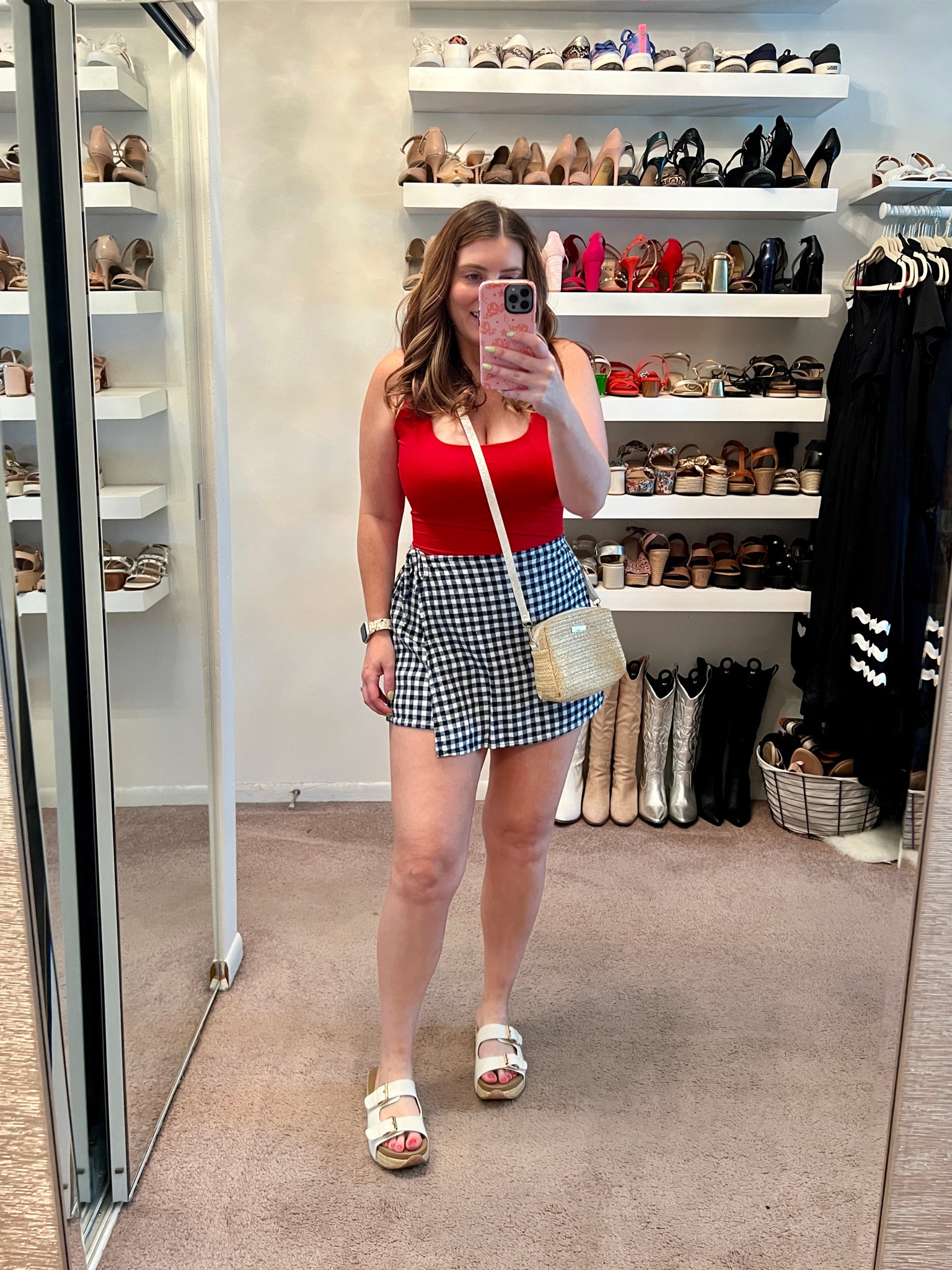 4th of July outfit inspo, Pumiey square neck tank, gingham skort, platform sandals, crossbody handbag, casual outfit, summer outfit, summer fashion, Amazon outfits 

#LTKShoeCrush #LTKStyleTip #LTKFindsUnder50
