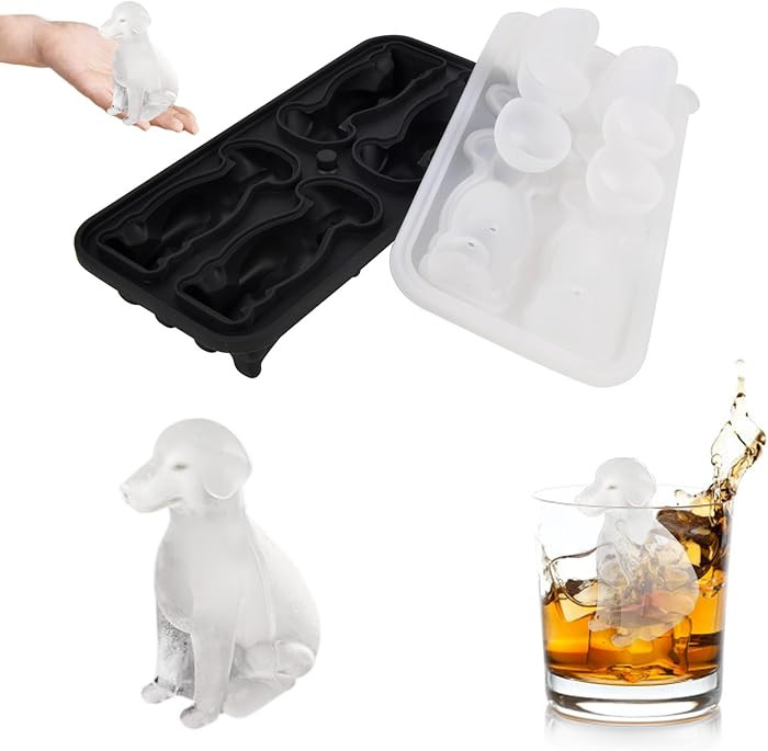 Dog Ice Cube Tray Mold - 3D Labrador Shape Ice Cube Trays, Cute Ice Cube Molds for Whiskey Bourbo... | Amazon (US)