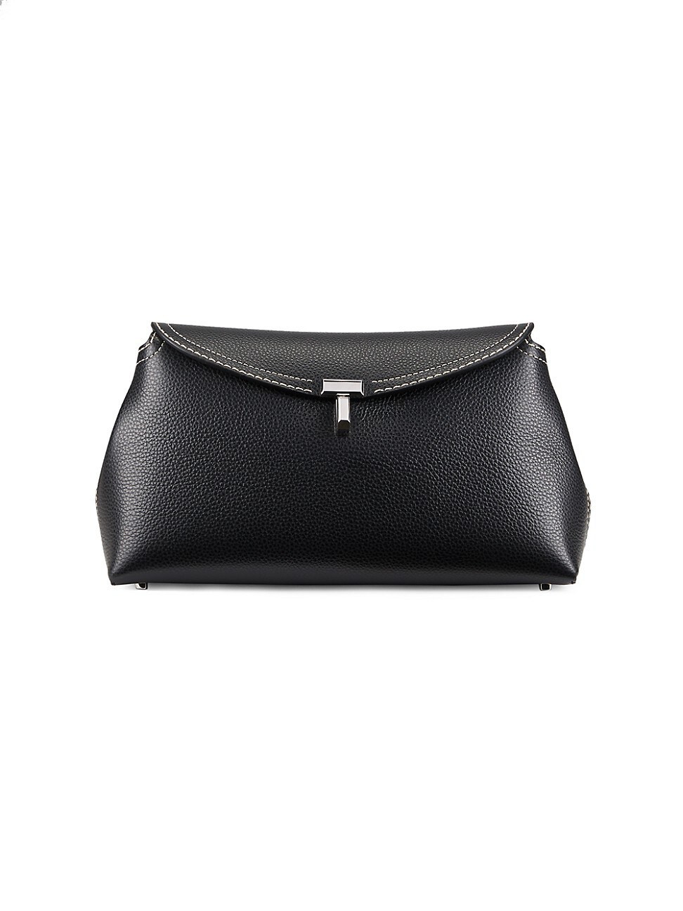 Women's T-Lock Leather Clutch - Black | Saks Fifth Avenue