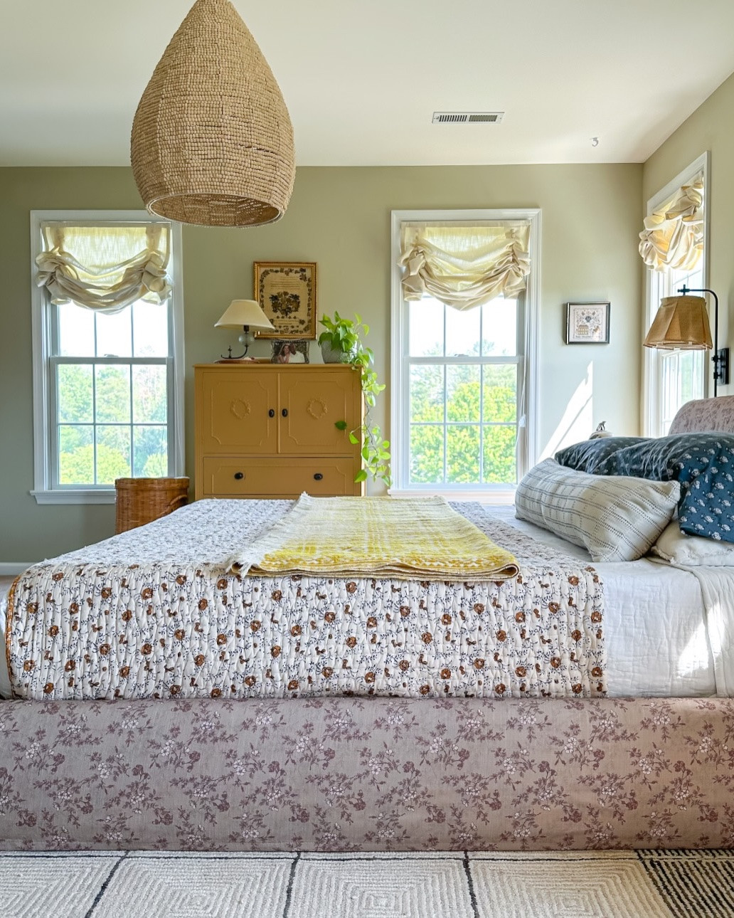 A cozy transformation, one beautiful detail at a time. 🤍 

These tulip Roman shades add the perfect touch of softness, charm, and timeless elegance to the space. Their graceful shape and tailored details make the room feel warm, inviting, and effortlessly beautiful.

It’s amazing how the right window treatment can completely transform a room. 🌷✨

Comment “SHADE” for all the items within this space. 

✨Details- 
Color: Ivory 7084-6
Mount Type: Inside
Lining Type : unlined 
.
.
.
#bedroomstyle #cottagecoredream #twopagescurtains #romanshades #ltkhome