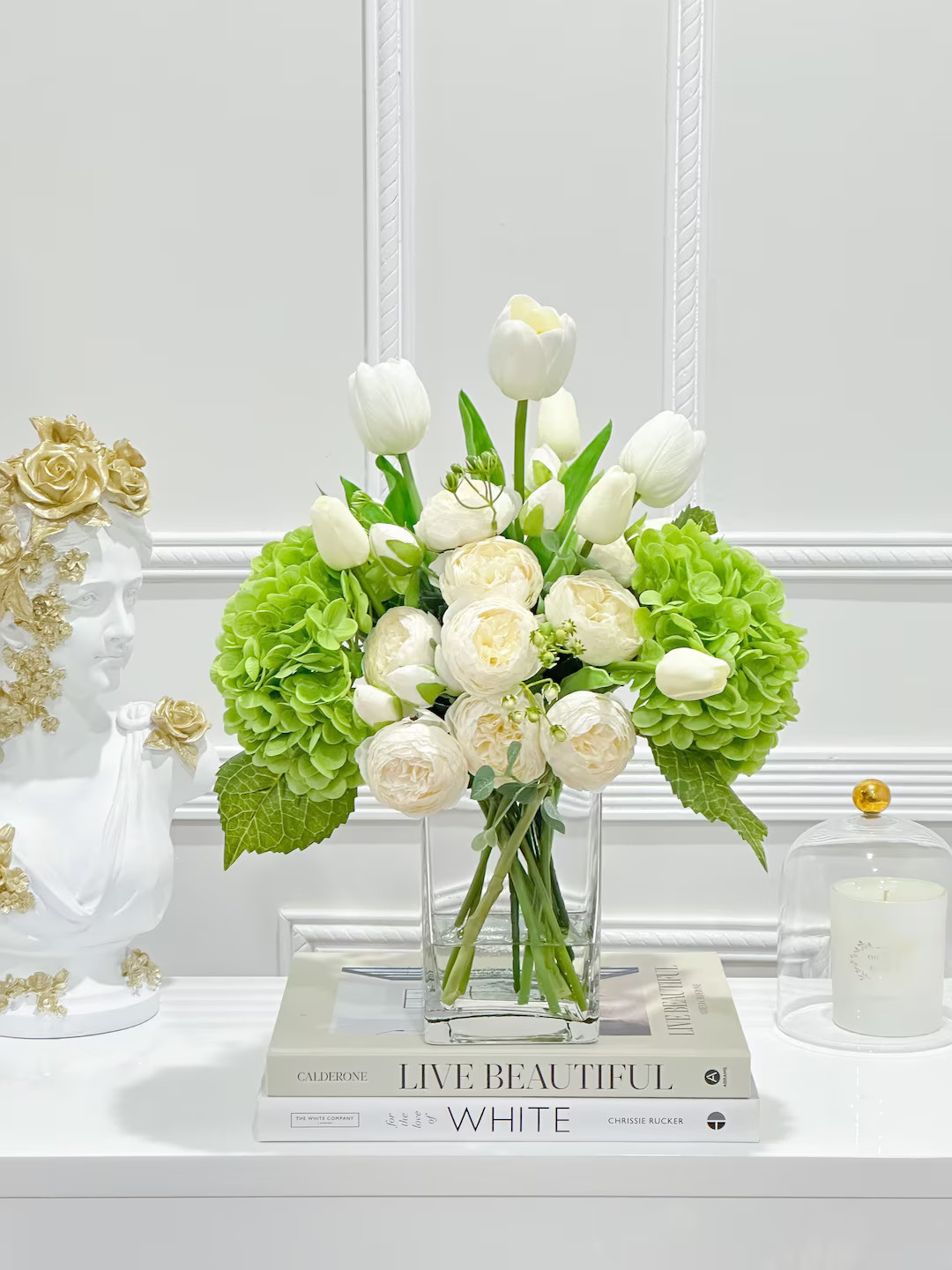 White French Country Peonies,tulip Peony for Home Decor, Floral Flower Arrangement, Real Touch Gr... | Etsy (US)