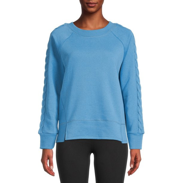 Time and Tru Women's Cable Sweatshirt - Walmart.com | Walmart (US)