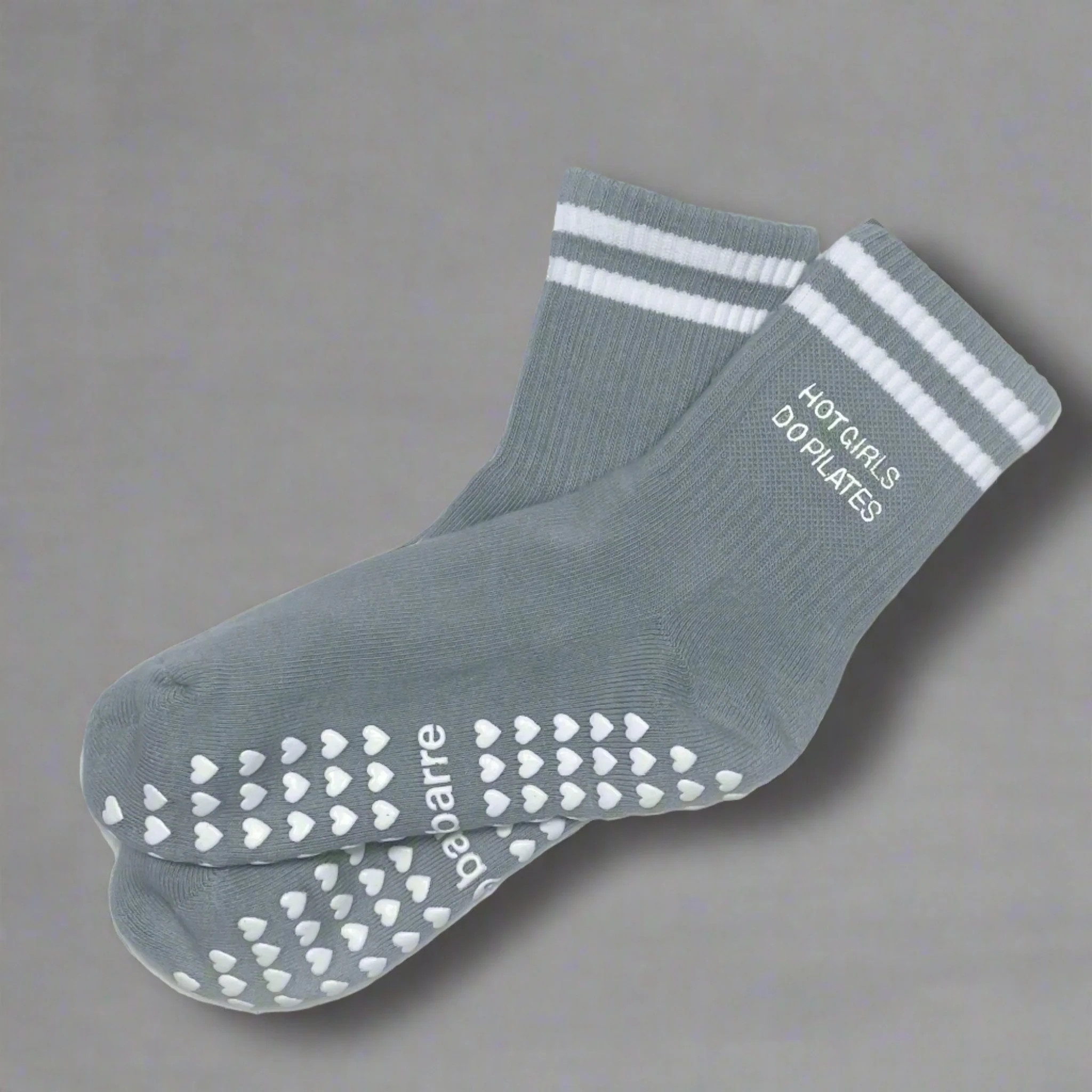 Hot Girls Do PILATES Sock - Gray | Pila-Barre