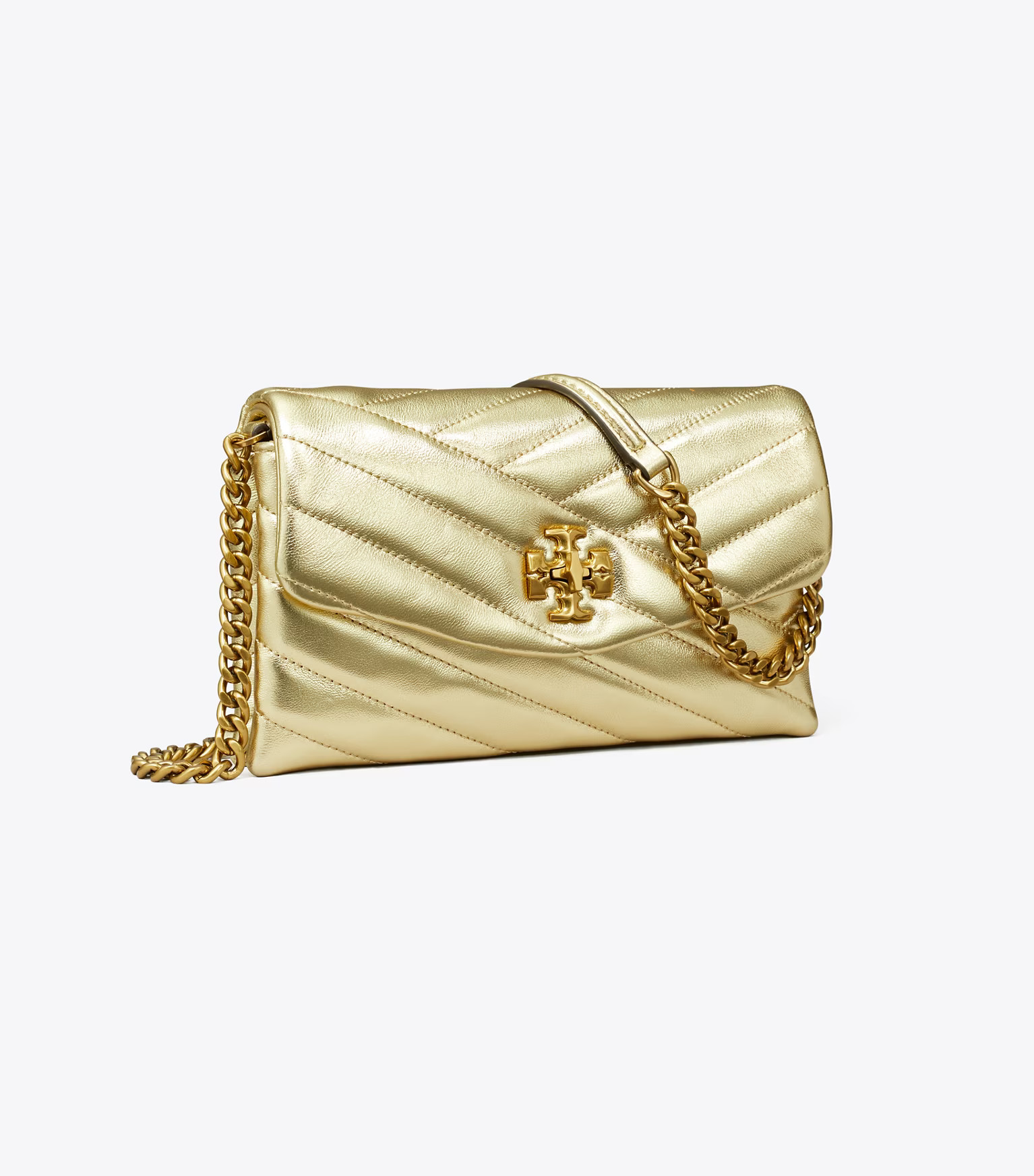KIRA CHEVRON METALLIC CHAIN WALLET | Tory Burch (US)