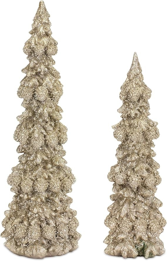 Melrose Set of 4 Resin Tree with Gold Finish 84477DS | Amazon (US)