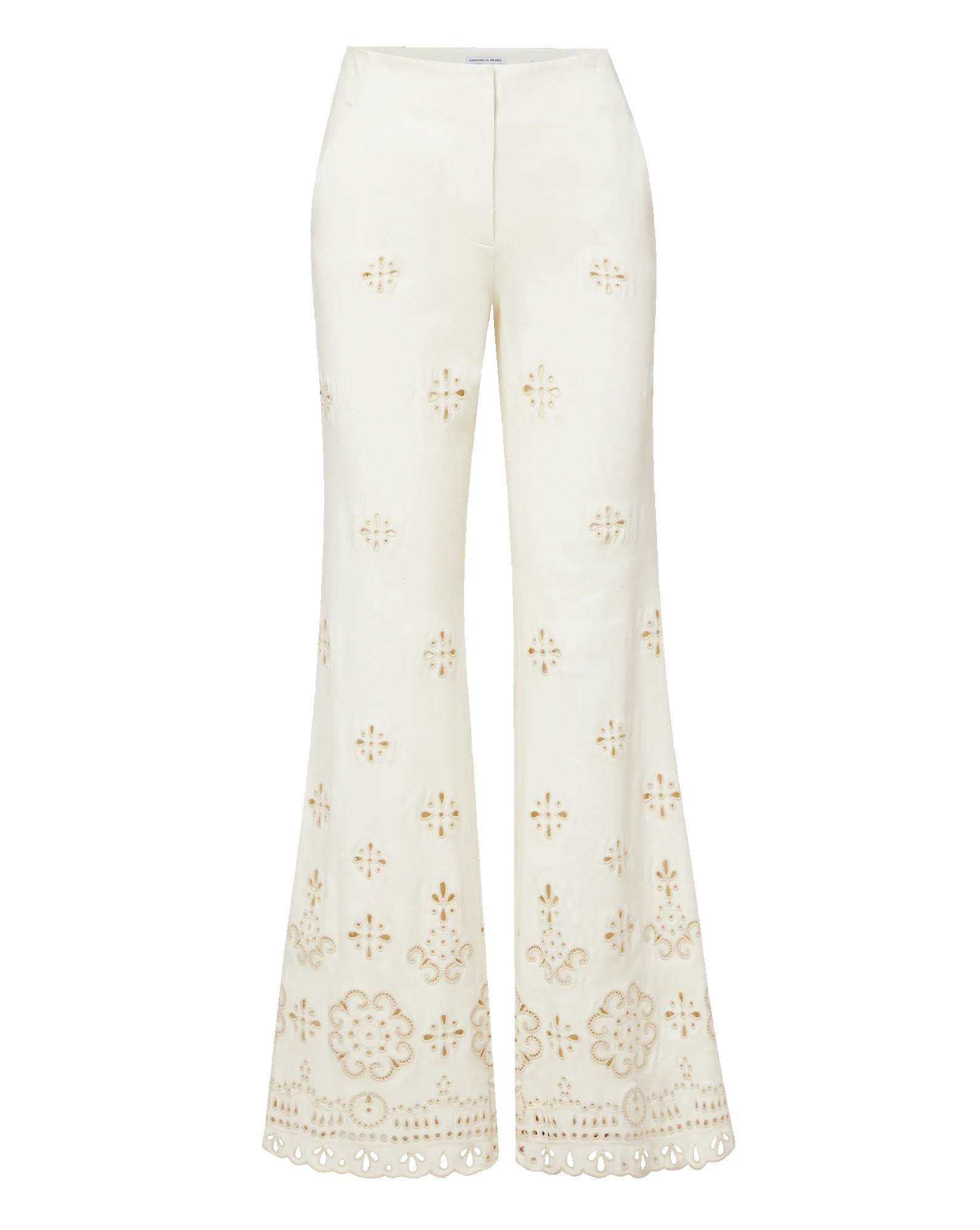 Komi High-Rise Eyelet Pant in Dove | Veronica Beard | Veronica Beard