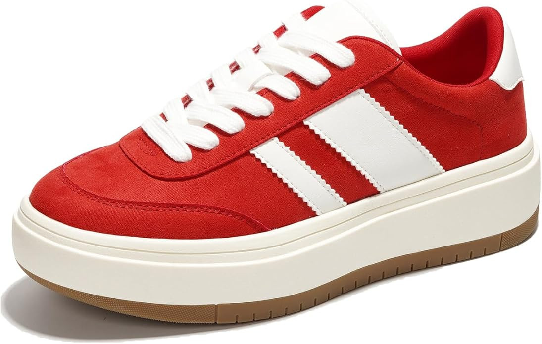 Sneakers for Women - Lace Up Women's Fashion Sneakers Memory Foam Insole Tennis Shoes Womens Snea... | Amazon (US)