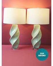 2pk 31in Twist Ceramic Table Lamps | HomeGoods