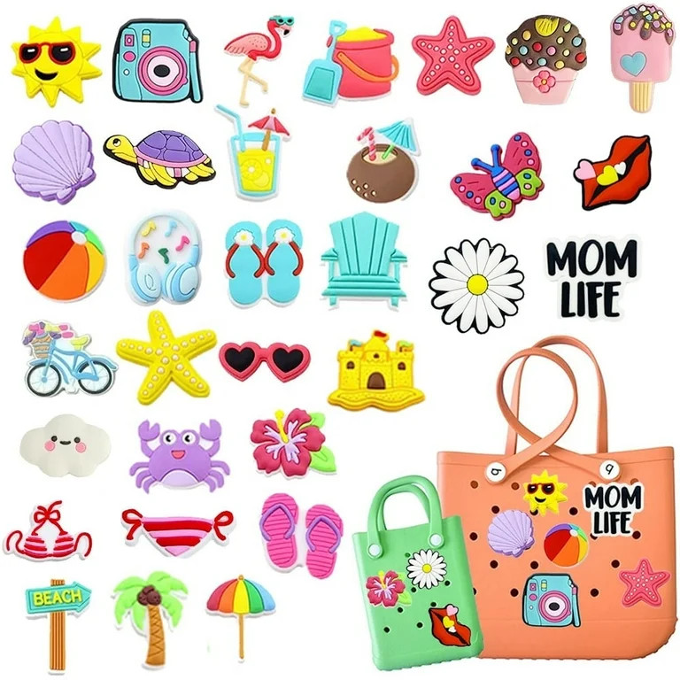 32Pcs Bag Charms for Bogg Bag, Sunshine beach bikini Cute Charms Decoration Accessories, Bag Char... | Walmart (US)