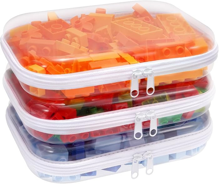 Clear Hard Plastic Zipper Case,Transparent Double Zippers Hard Pouch with 3pcs,Portable Travel Or... | Amazon (US)