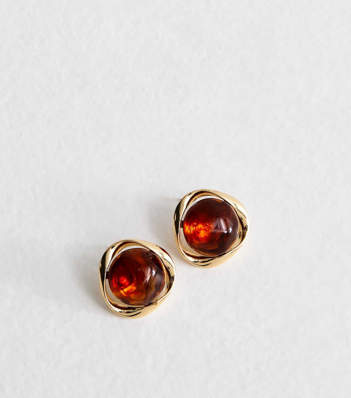 Gold Tone Domed Tortoiseshell Stud Earrings | New Look | New Look (UK)